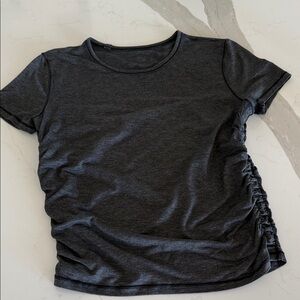 lululemon athletica Dark Gray Ruched Short Sleeve Tee